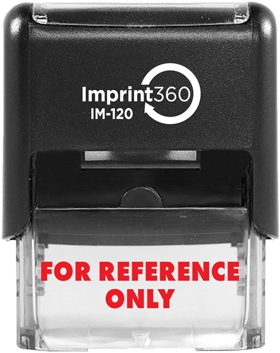 AS-IMP1026 for Reference ONLY Rubber Stamp, with Red Ink - Product Image