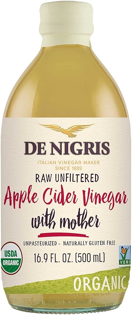 De Nigris Organic Apple Cider Vinegar Raw & Unfiltered 16,9 Oz (500ml) | Apple Cider Vinegar With Mother A Source Of Functional Elements For The Balance Of Metabolism | Apple Cider Vinegar Organic - Product Image