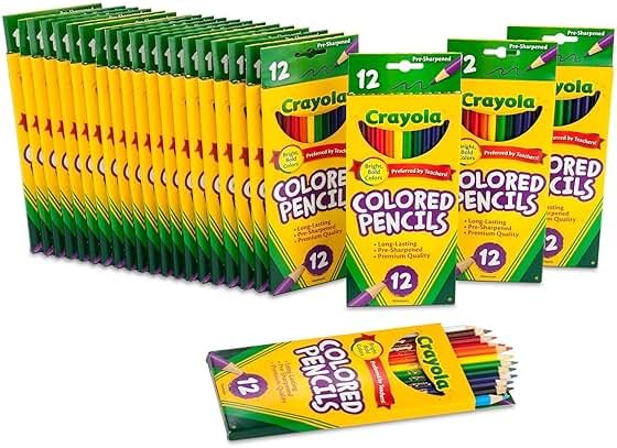 Crayola Bulk Colored Pencils for Kids (24pk) - 12 Assorted Colors, Art Supplies For Crafts & Coloring Books, Bulk Preschool & Kindergarten Classroom Supplies (Packaging May Vary) - Product Image