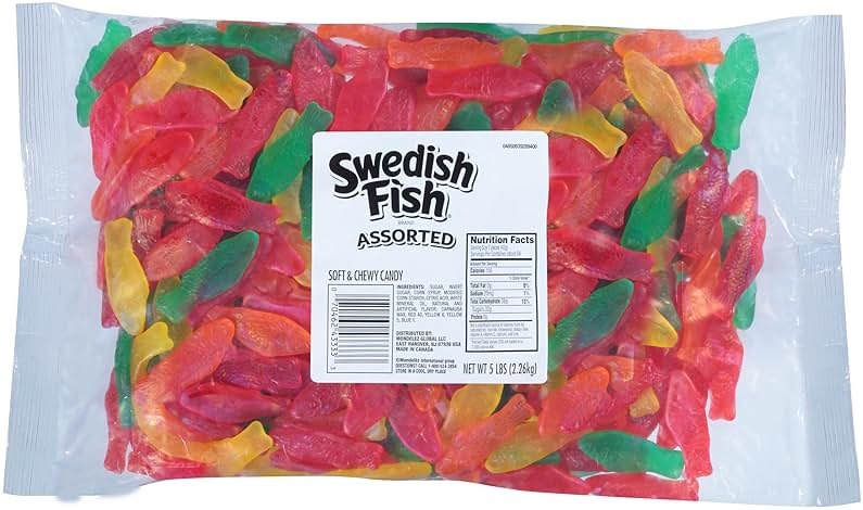 SWEDISH FISH Assorted Soft & Chewy Gummy Candy, Bulk Candy, 5 lb - Product Image