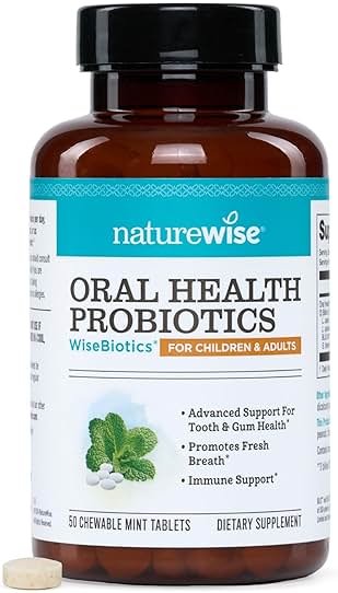 NatureWise Oral Probiotics for Mouth Bad Breath - Chewable Sugar-Free Mint - Lactobacillus reuteri Chewable - Oral Probiotics For Kids & Adults - Non-GMO USA Manufactured - 50 Count[50-Day Supply] - Product Image