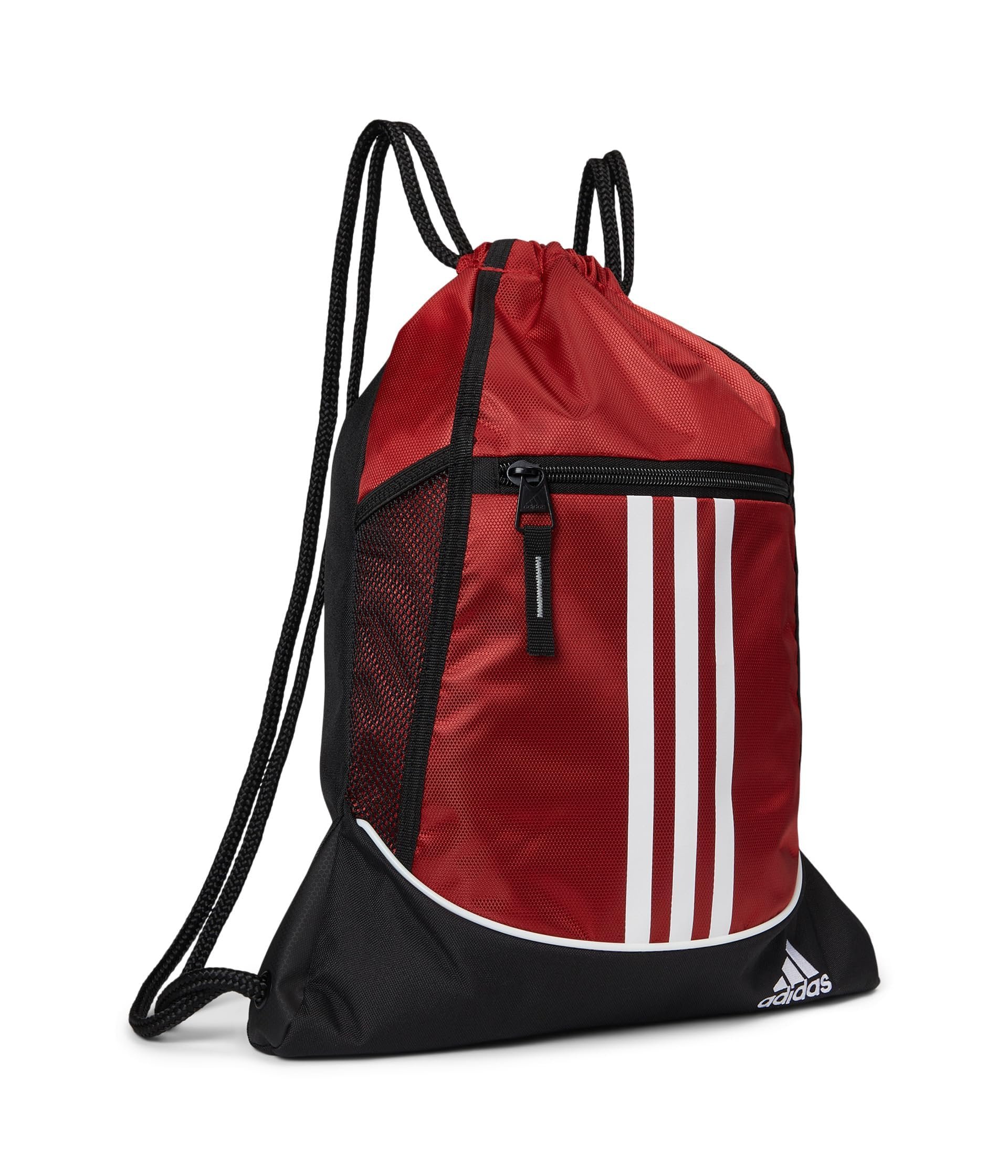 adidas Alliance Sackpack – Drawstring Backpack for Sports, Small Gym Bag, Team Power Red/2, OSFA - Product Image