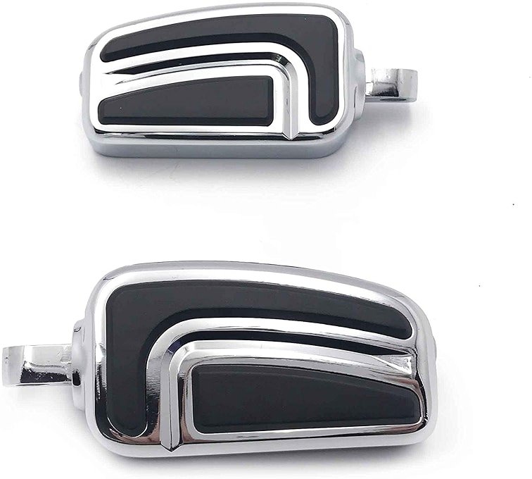 HTTMT MT216-089- Chrome AirFlow Arrow Foot Rest Foot Pegs Compatible with 1984 and up Harley Davidson XLX XLX Tour Glide Dyna Daytona FXDB Electra Glide Standard FLHT Night Train VRSCA - Product Image