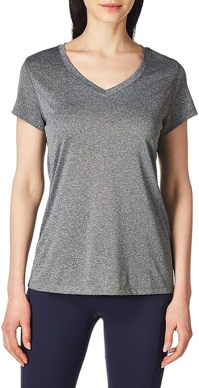 Hanes Womens Cooldri Short Sleeve Performance V-Neck T-Shirt (1 Pack) - Product Image