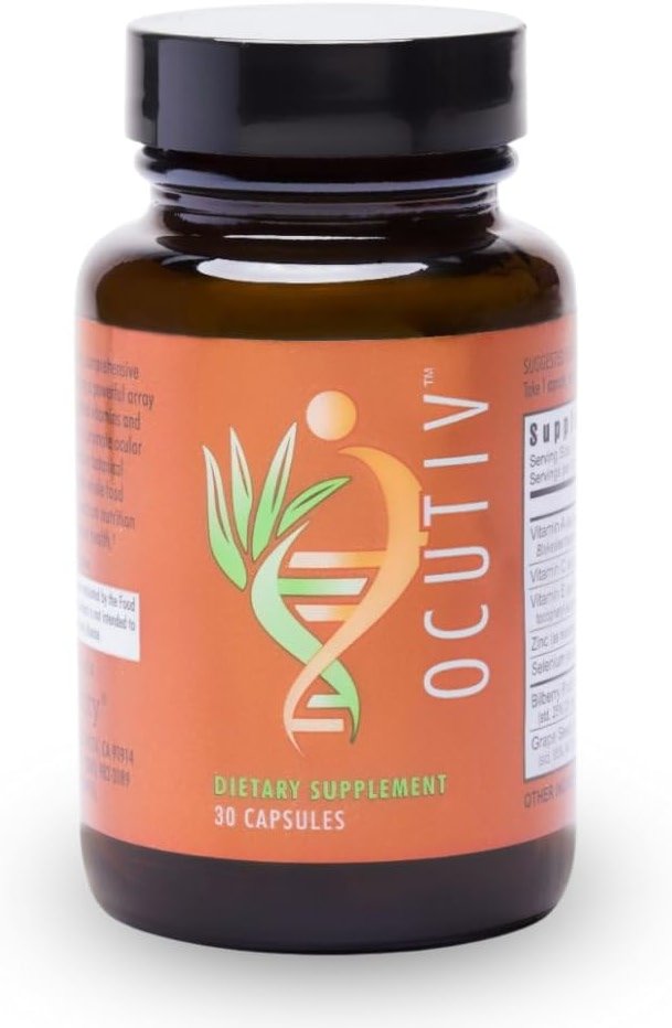Youngevity Ocutiv™ - Eye Vitamin & Mineral Supplement - Contains Vitamin A, C, E, Zinc, Bilberry, Lutein, Lycopene, Zeaxanthin, Astaxanthin - 30 Capsules - Product Image