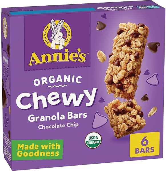 Annie's Organic Chewy Granola Bars, Chocolate Chip, 6 Bars, 5.34 oz - Product Image