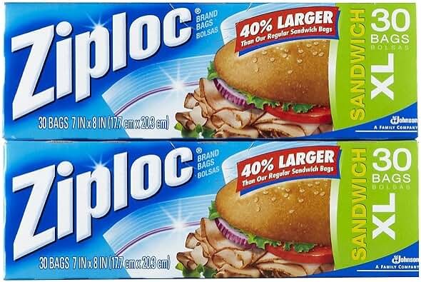 Ziploc Sandwich Bags - Extra Large - 30 ct - 2 pk - Product Image