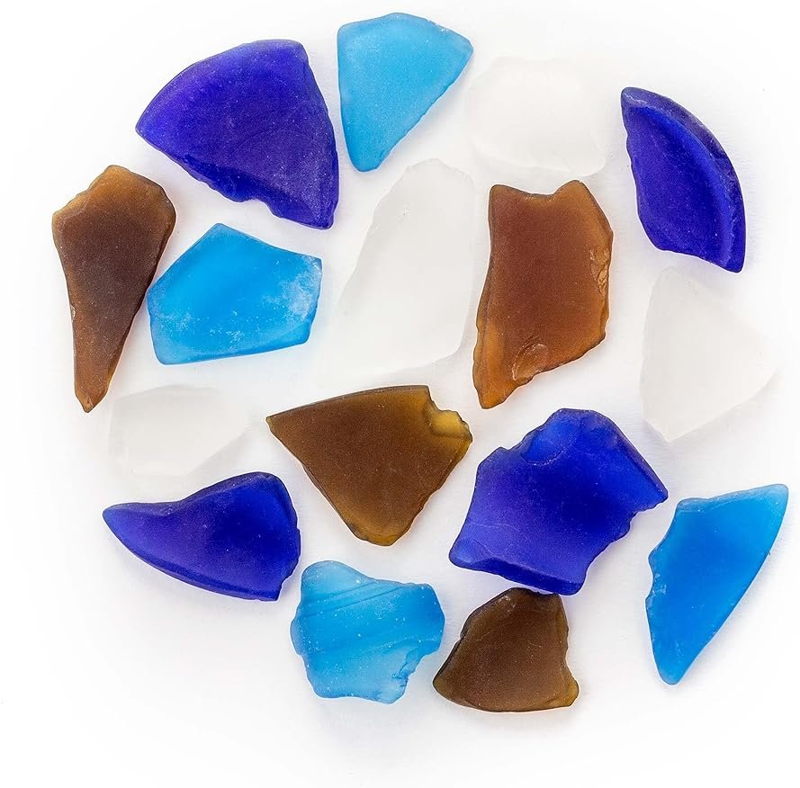 Galápagos (05139) Aquarium Sea Glass – Tumbled Decorative Glass for Aquariums, Terrariums, Crafts, Vases, and Home Decor, 4 lb Bag, Pacific Mix - Product Image