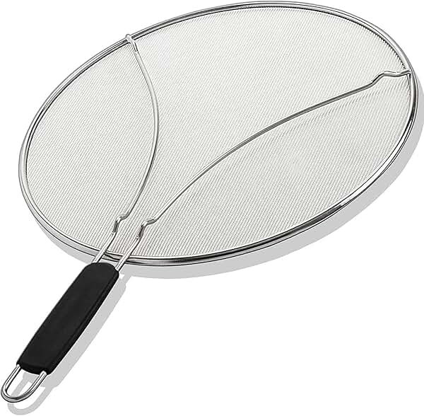 BergKoch Splatter Screen for Frying Pan - 13 Inch Stainless Steel Grease Splatter Guard - Cover Oil Splash when Sizzling Bacon, Cooking Fried Chicken or Popcorn - Product Image