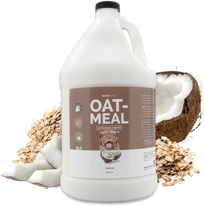 Bark2Basics Oatmeal Dog Shampoo, 1 Gallon - Natural Colloidal Oatmeal, Natural Ingredients, Calms Dry Itchy Irritated Skin, Moisturizes and Soothes the Skin and Coat, Professional Grade - Product Image