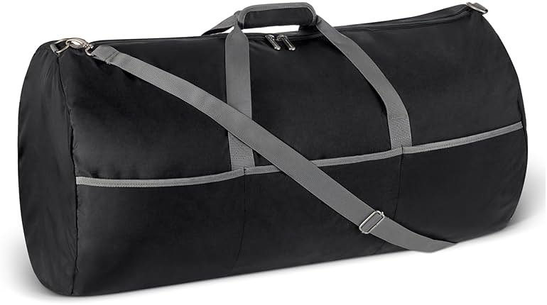 Amazon Essentials Extra Large Foldable Nylon Duffel Bag for Travel/Storage with Zippered Pockets, 32.4", 150L, 50-LBS Capacity, Black (Previously Amazon Basics) - Product Image