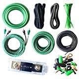SoundBox 4 Gauge Amplifier Wiring Complete Kit, Extra Long 20 Foot Power & RCA Cables - Green - Product Image