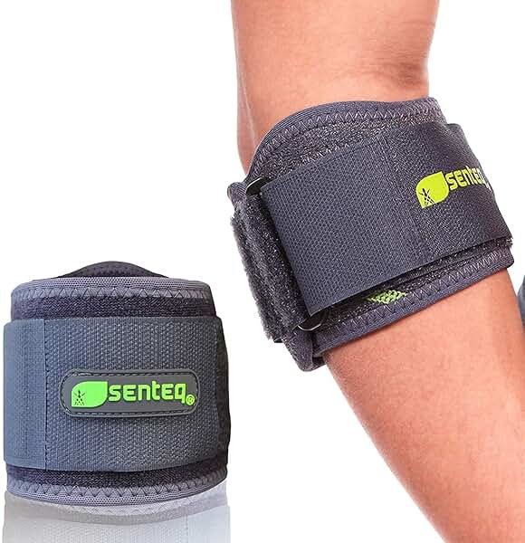 SENTEQ Tennis Elbow Brace Support Strap for Tendonitis and Forearm Pain Relief Band Compression Arm Sleeves Strap - Product Image