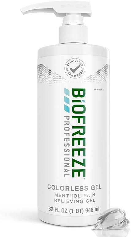 Biofreeze Professional Gel Pain Relief for Knee, Neck, Hip, Joint, Shoulder, & Simple Backache, Arthritis Pain Reliever, Sore Muscle Relief, Colorless Menthol Gel 32 Fl Oz - Product Image