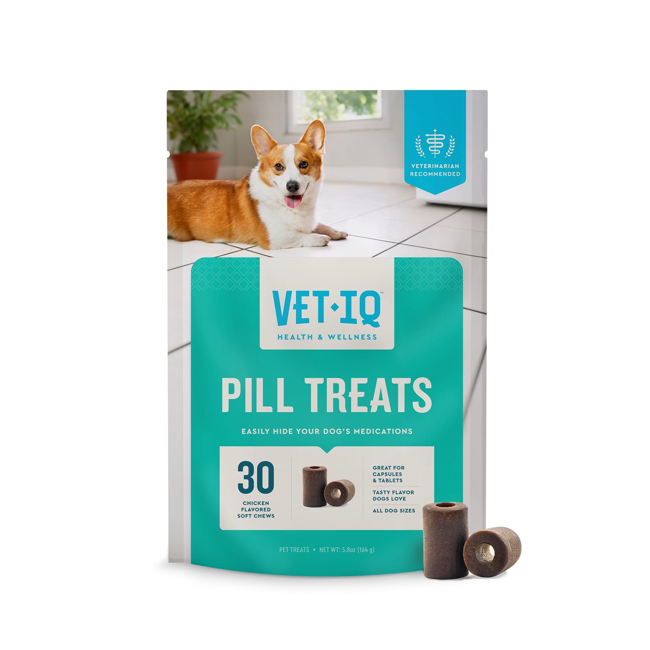 VetIQ Pill Treats Advanced Formula for Dogs, Chicken Flavor Soft Chews, Made in the USA, 30 Count - Product Image