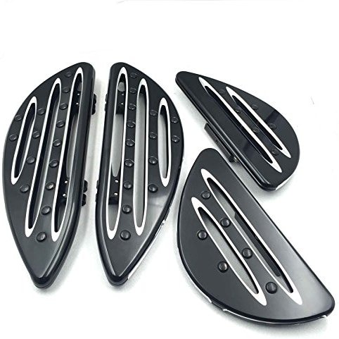 HTT Motorcycle Front Rear Black CNC Driver Passenger Stretched Floorboards For Harley Davidson Heritage Tour Glide Classic Tri Glide Ultra Ultra Limited - Product Image