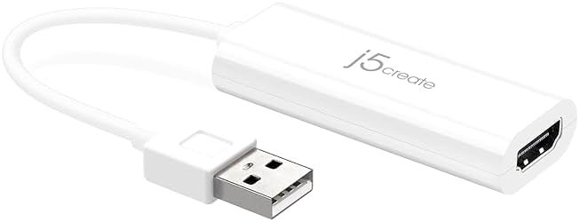 j5create USB to HDMI Display Adapter- USB to HDMI 1080P Cable Converter Adapter for Windows (JUA195) - Product Image
