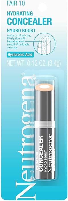 Neutrogena Hydro Boost Hydrating Concealer Stick, Oil-Free, Lightweight Cover-Up Makeup with Hyaluronic Acid Refreshes Dry Skin & Provides Buildable Coverage, 10 Fair, 0.12 Oz - Product Image