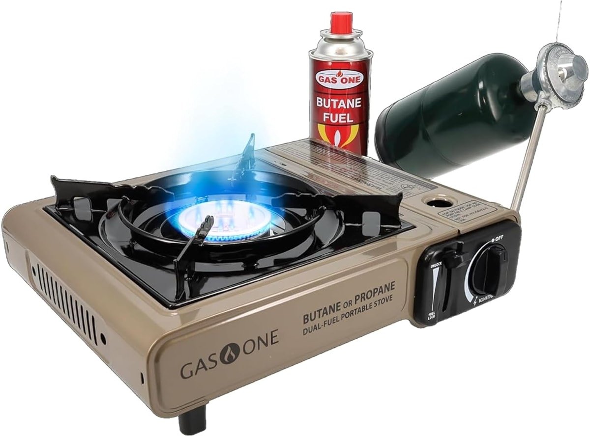 Gas One GS-3400P Propane or Butane Stove Dual Fuel Stove Portable Camping Stove - Patented - with Carrying Case Great for Emergency Preparedness Kit - Product Image