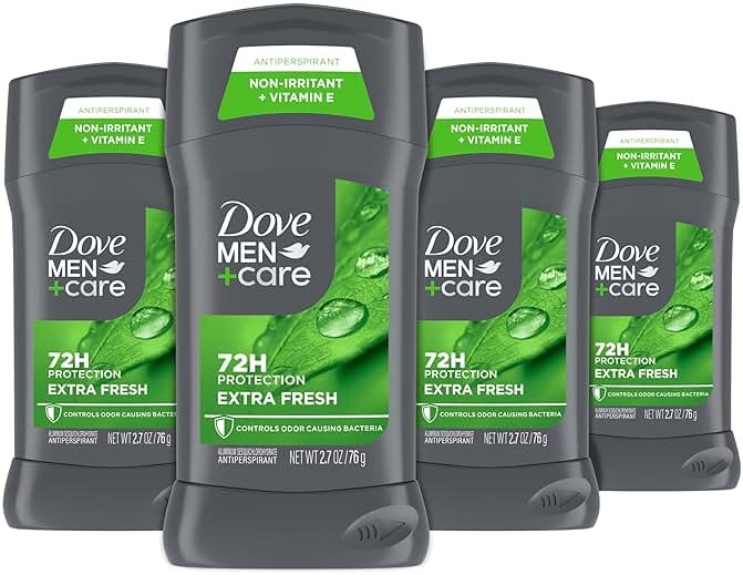 DOVE MEN + CARE Antiperspirant Deodorant Stick for Men 4 Count Extra Fresh with 72-hour Sweat & Odor Protection with 1/4 Moisturizing Cream & Long-lasting Citrus scent 2.7 oz - Product Image