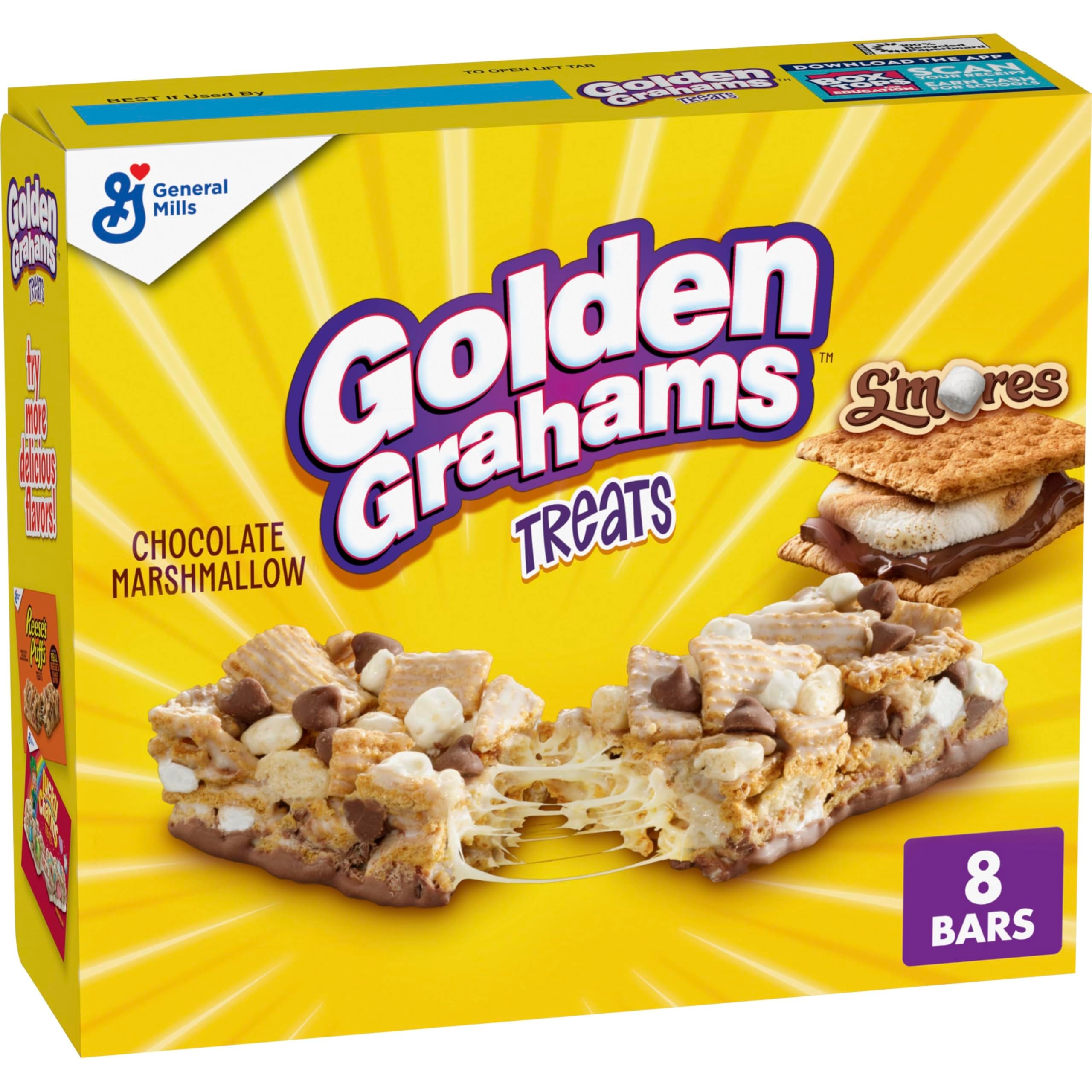 Golden Grahams Breakfast Cereal Treat Bars, S'mores, Snack Bars, 8 Ct, 8.48 oz - Product Image
