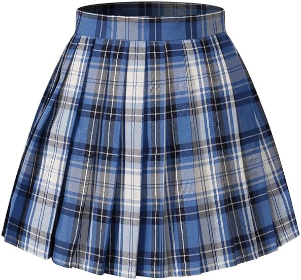 Beautifulfashionlife Women`s high Waisted Stripes Slim A line Skirts Costumes (XL, Blue Mixed White Black) - Product Image