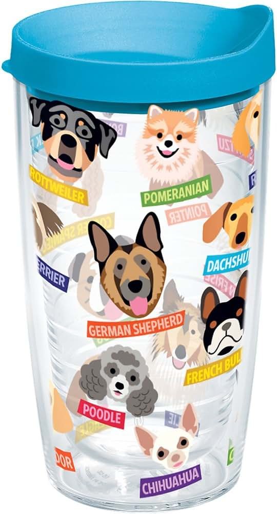 Tervis Flat Art Dogs Made in USA Double Walled Insulated Tumbler Travel Cup Keeps Drinks Cold & Hot, 16oz, Classic - Product Image