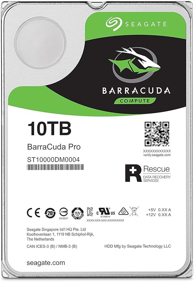 Seagate BarraCuda Pro 10TB Internal Hard Drive Performance HDD – 3.5 Inch SATA 6 Gb/s 7200 RPM 256MB Cache for Computer Desktop PC, Data Recovery (ST10000DM0004) - Product Image