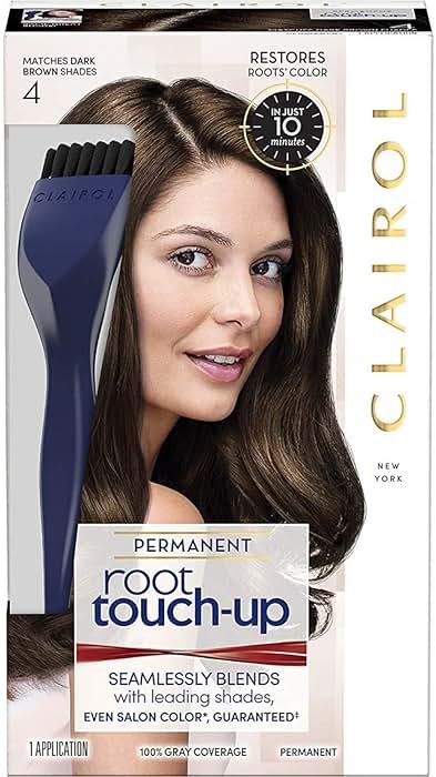 Clairol Permanent Root Touch-Up Kit, Dark Brown 4, 1 Application each (Value Pack of 3) - Product Image