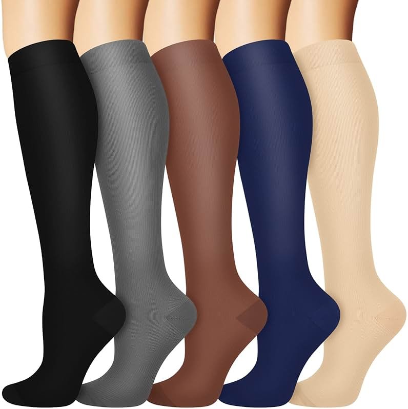 Sooverki Compression Socks for Women and Men Circulation (3/4 Pairs) is Best Support for Running Athletic Cycling Hiking - Product Image