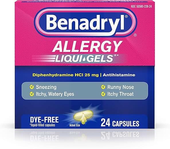 Benadryl Allergy Dye-Free 25 mg Liqui-Gels 24 ea (Pack of 11) - Product Image
