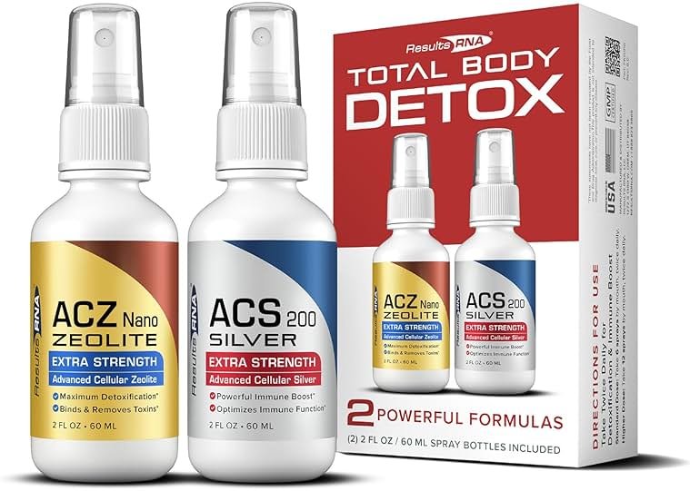Results RNA – Total Body Detox Extra Strength System – ACS 200 Silver & ACZ Nano Zeolite are Clinically Proven to Detoxify & Boost Immunity. Recommended by Doctors Worldwide ( 2 oz - 30 day) - Product Image