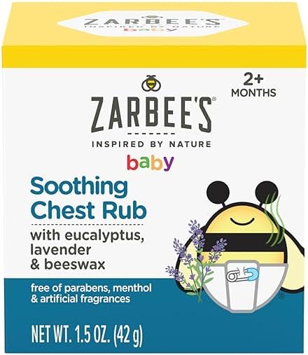 Zarbee's Baby Soothing Chest Rub with Eucalyptus & Lavender, Petroleum-Free Safe and Effective Formula, 1.5 Ounce - Product Image