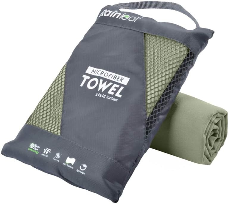 Rainleaf Microfiber Towel Perfect Travel & Gym & Camping Towel. Quick Dry - Super Absorbent - Ultra Compact - Lightweight. Suitable for Trip, Beach, Shower, Backpacking, Pool - Product Image