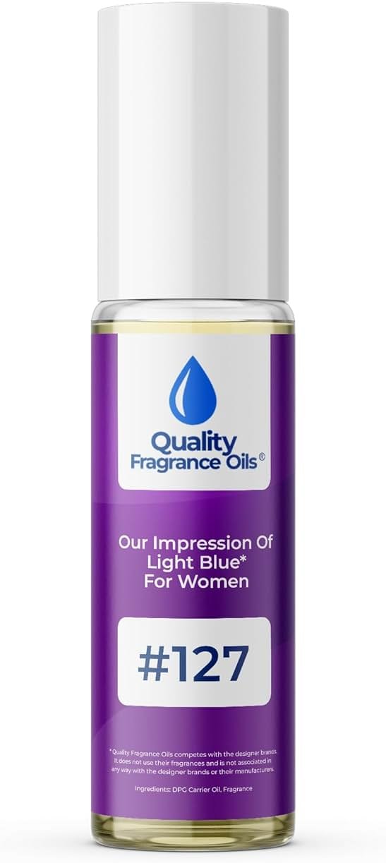 Quality Fragrance Oils' Light Blue for Women Impression #127 | Long-Lasting Perfume Oil, Alcohol-Free, Strong Scent, 10ml Roll-On | Affordable Alternative to Designer Fragrances - Product Image