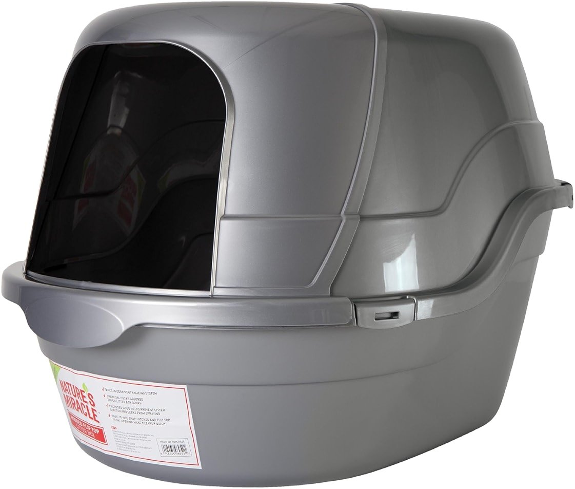 Nature’s Miracle Hooded Flip Top Litter Box for Cats, With Built-In Odor Control Charcoal Filter - Product Image