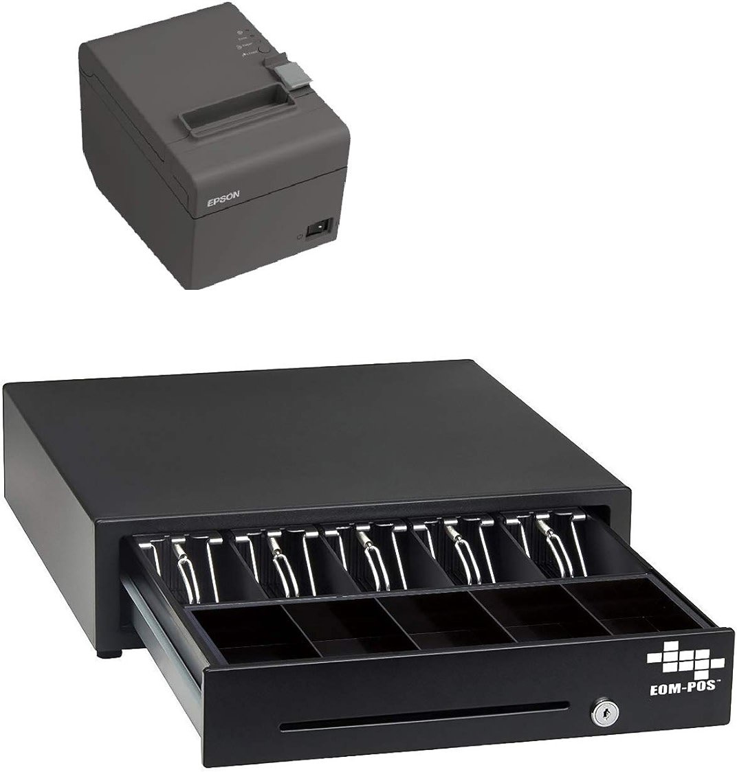 EOM-POS Hardware Bundle - Cash Drawer and Thermal Receipt Printer,[Compatible with Square Stand and Register] - Product Image