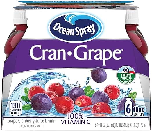 Ocean Spray® Cran-Grape® Cranberry Grape Juice Drinks, 10 Fl Oz Bottles, 6 Count - Product Image