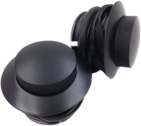 HTTMT MT249-040-BK Black Pop Up Gas Cap Vented Fuel Tank Cap Set Compatible with 1982-2010 Harley Davidson All Models With Dual Screw In Gas Caps (Touring/Sporster/Dyna/CVO/Trike) - Product Image