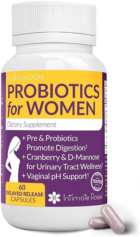Complete Vaginal Probiotics for Women - w/Added Cranberry, D-mannose to Promote Urinary Tract, Bladder, Gut & Vaginal Health - pH Balance for Women - Support UTI, BV, YI - 60 Vegan Capsules - Product Image