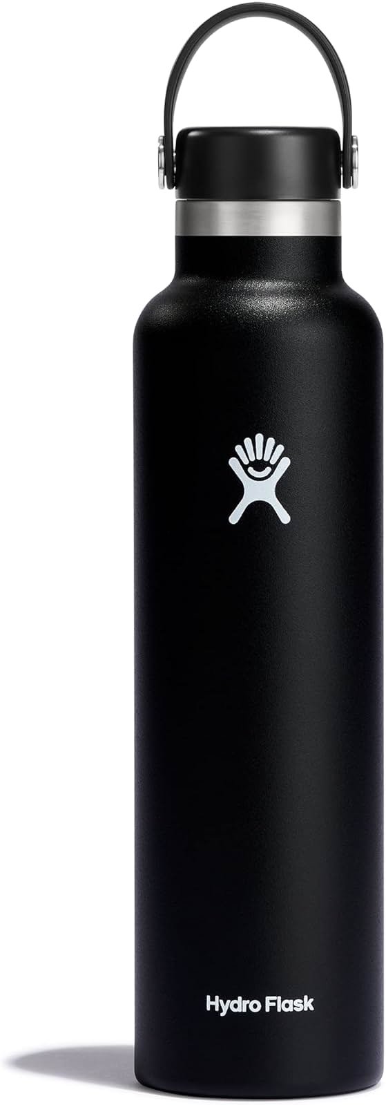 Hydro Flask Water Bottle - Insulated Stainless Steel - Non Spill, Leakproof in 24 Oz Black - Product Image