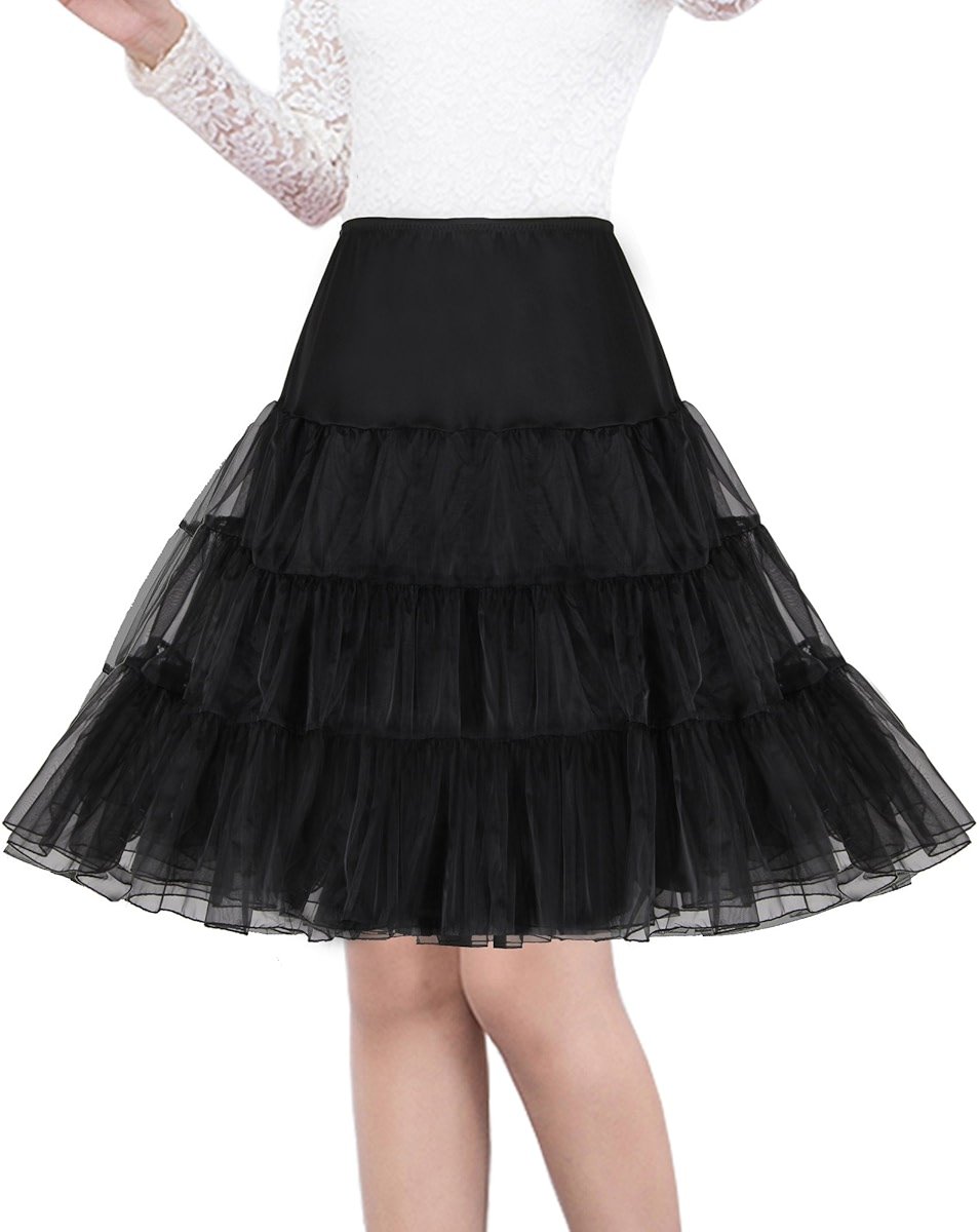 Shimaly Women's 50s Vintage Petticoat 26" Crinoline Rockabilly Tutu Skirt Slip S-3XL - Product Image