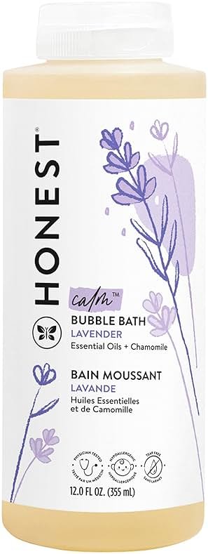 The Honest Company Foaming Bubble Bath & Baby Wash, Tear-Free, Hypoallergenic, Natural Formula, Lavender Calm Scent, 12 fl oz - Product Image
