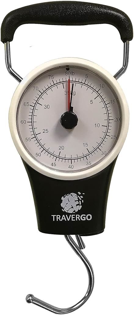 Go Green Power TR1300BK Travergo Analog Scale with Hook, Black (TR1300BK) - Product Image