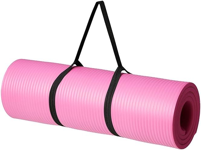 Amazon Basics 1/2 Inch Extra Thick Exercise Yoga Mat with Carrying Strap, Cushioned Support, for Fitness and Gym Workouts - Product Image