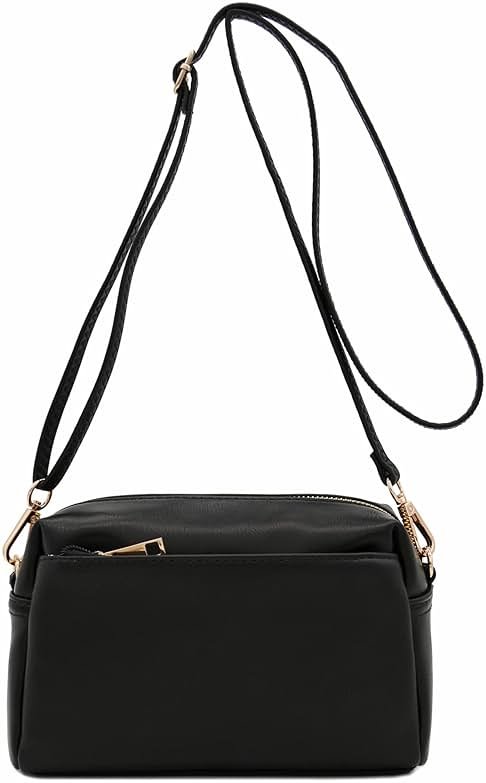 FashionPuzzle Triple Zip Small Crossbody Bag - Product Image