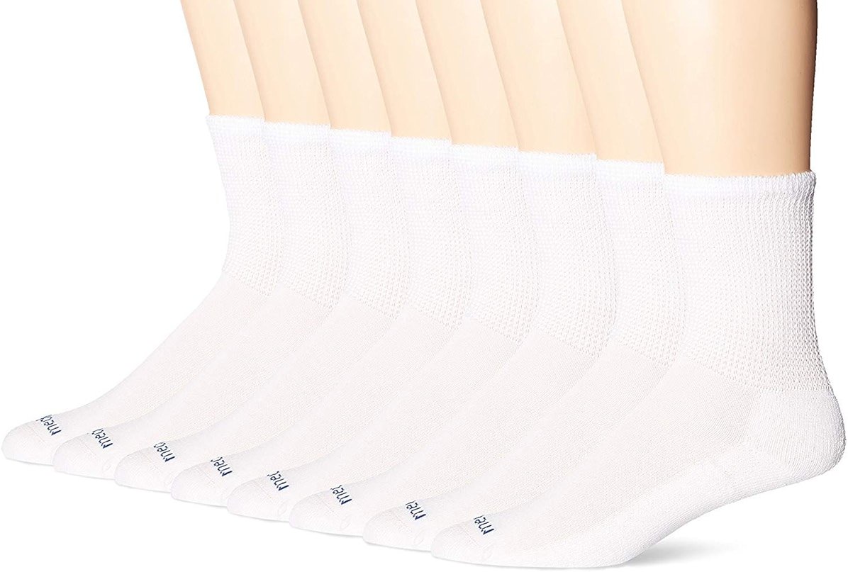 MediPeds Men's Extra Wide Non-Binding Crew Socks - Product Image