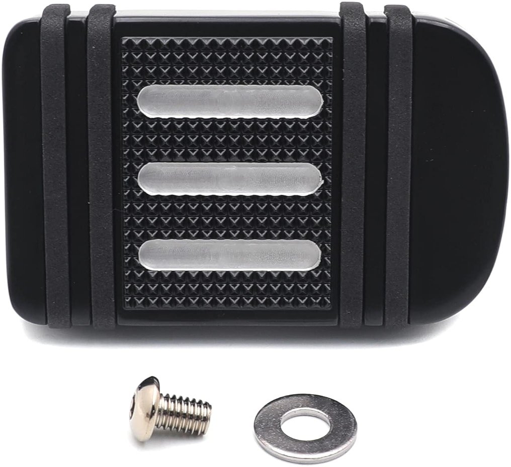 HTTMT MT216-100-BK Style 100- Black Large Brake Pedal Pad Compatible with Harley 1980-2017 Touring Trike (Road King/CVO Street Glide/Road Glide FLTRX) - Product Image