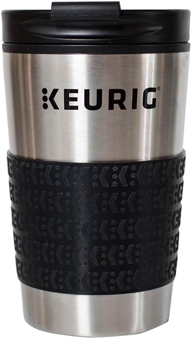 Keurig Stainless Steel Insulated Coffee Travel Mug, Fits Under Any Keurig K-Cup Pod Coffee Maker, 12 Oz, Stainless Steel - Product Image