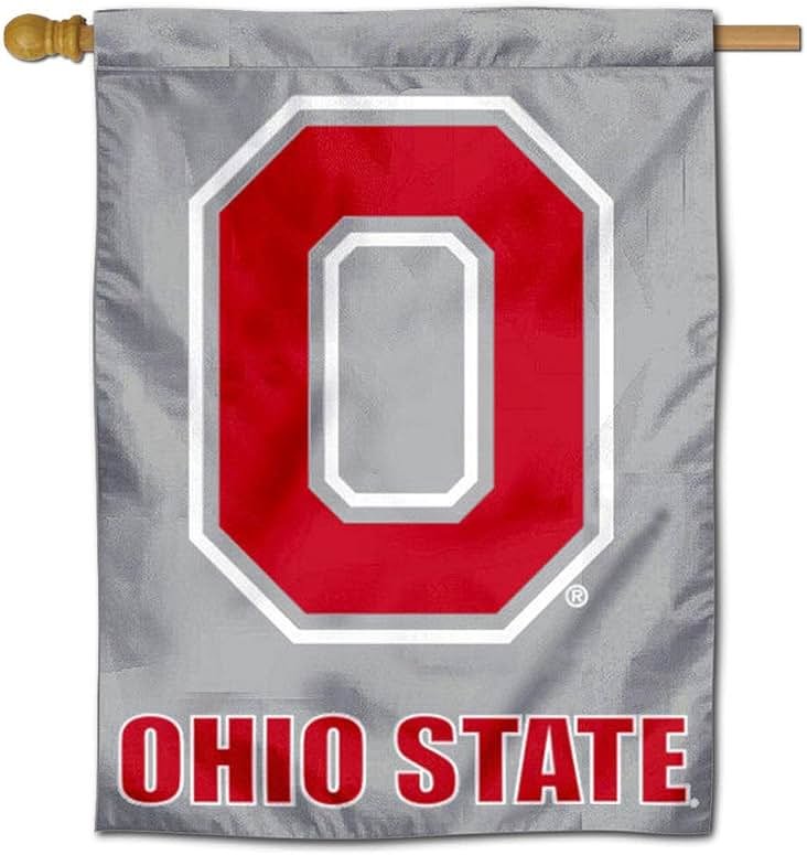 Ohio State Buckeyes Block O Logo House Flag Banner - Product Image
